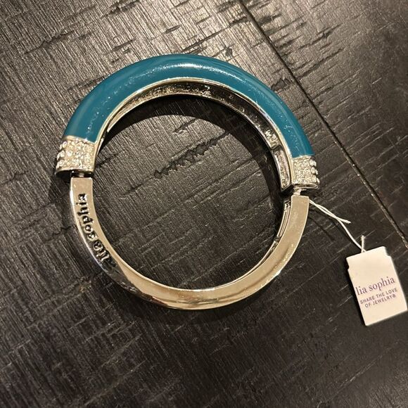 Lia Sophia Chromatic Ocean Blue Medium Stretchable Bracelet Crystal Classy - Picture 2 of 9